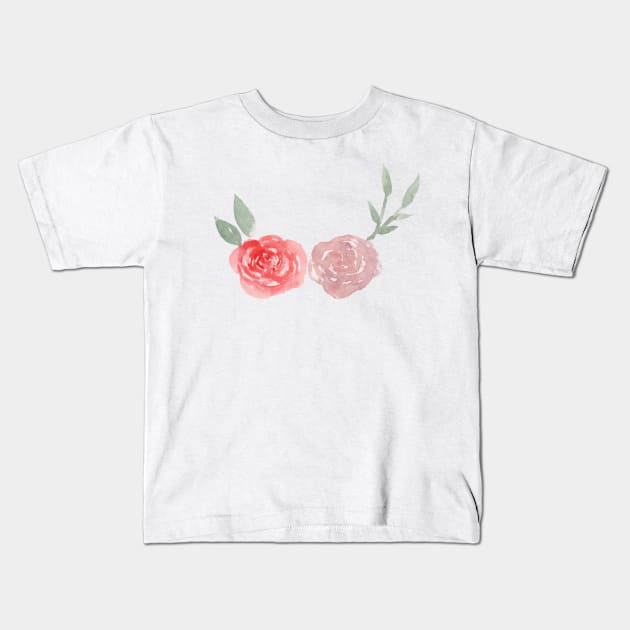 Floral watercolor Kids T-Shirt by GinaaArts